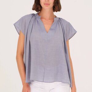 Harshman Finch Popover blouse top shirt ice blue boxy oversized new X-small XS